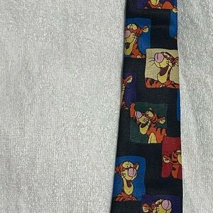 Disney Tiger Winnie The Pooh Black Comic Necktie Tie Cartoon